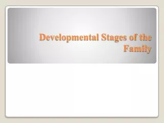 Developmental Stages of the Family