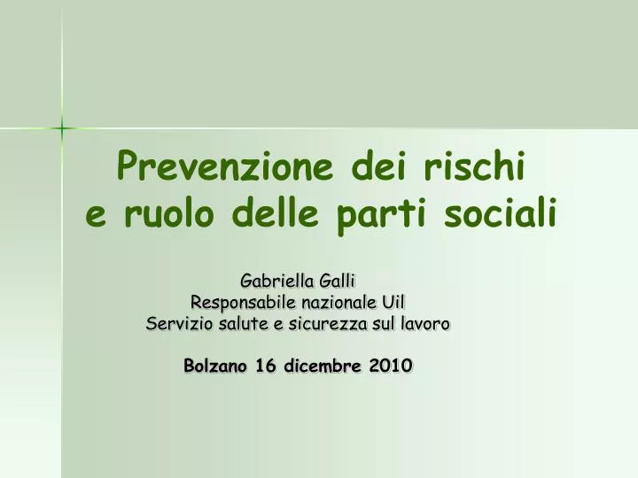 prevenzione dei rischi e ruolo delle parti sociali