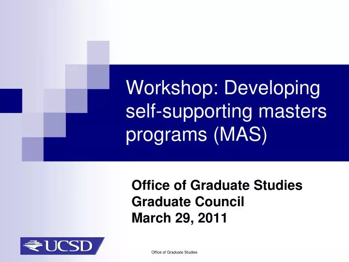 workshop developing self supporting masters programs mas