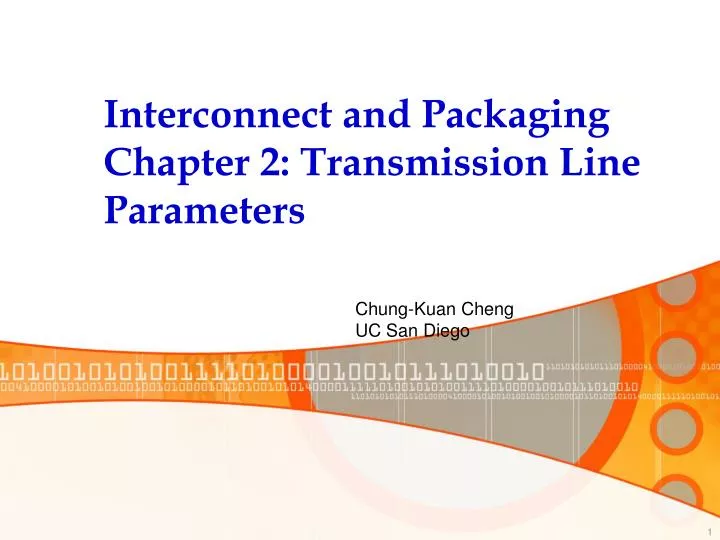 interconnect and packaging chapter 2 transmission line parameters
