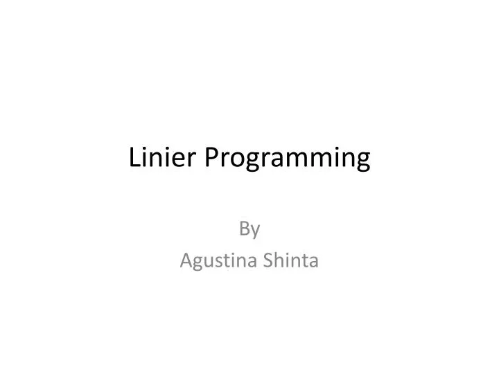 linier programming