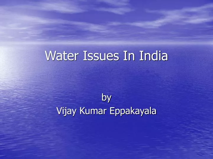 water issues in india