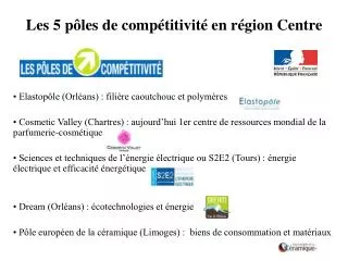 les 5 p les de comp titivit en r gion centre