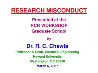 RESEARCH MISCONDUCT