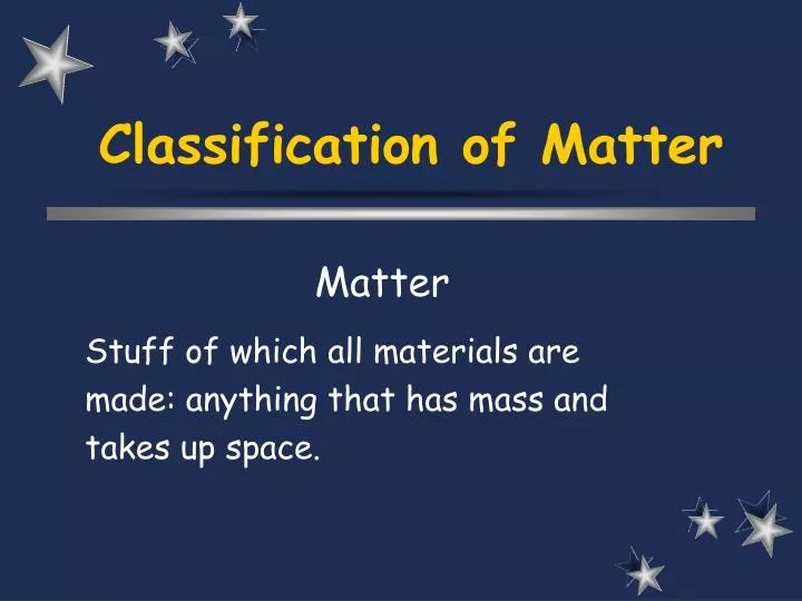 classification of matter