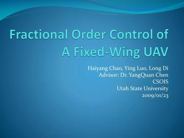 fractional order control of a fixed wing uav