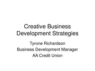 Creative Business Development Strategies