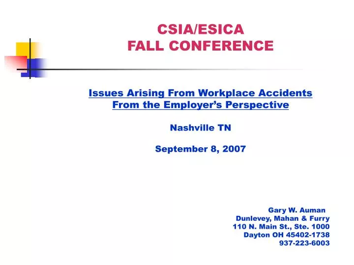 csia esica fall conference