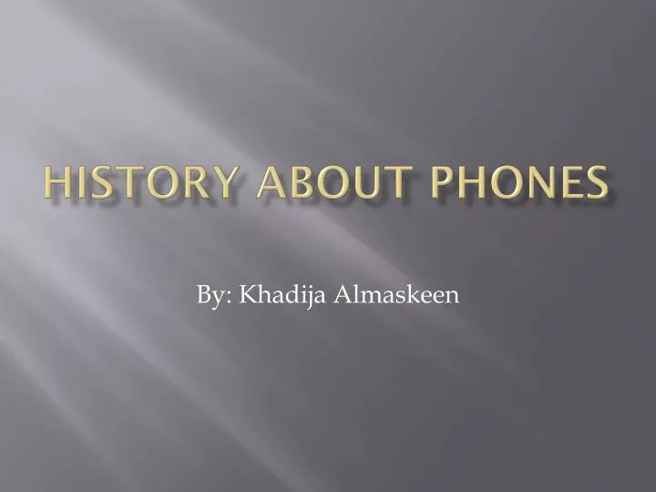 history about phones