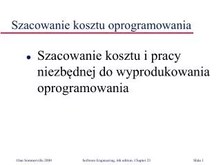 Szacowanie kosztu oprogramowania