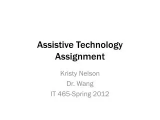 assistive technology assignment