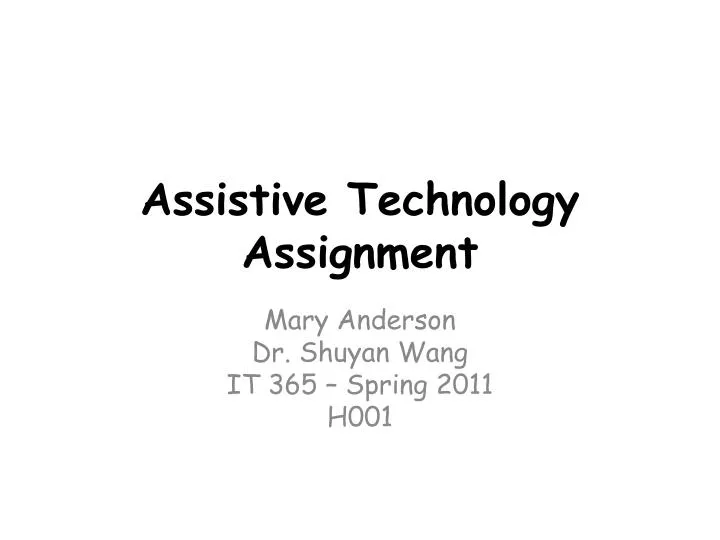 assistive technology assignment