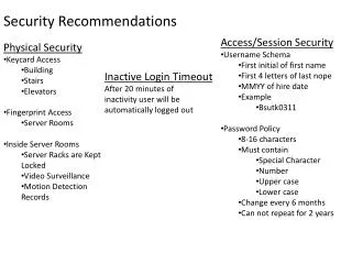 Security Recommendations