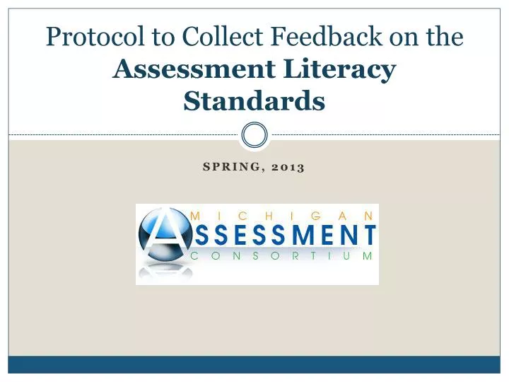 protocol to collect feedback on the assessment literacy standards