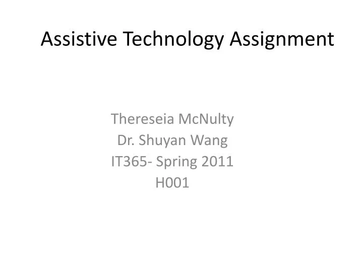 assistive technology assignment