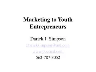 Marketing to Youth Entrepreneurs