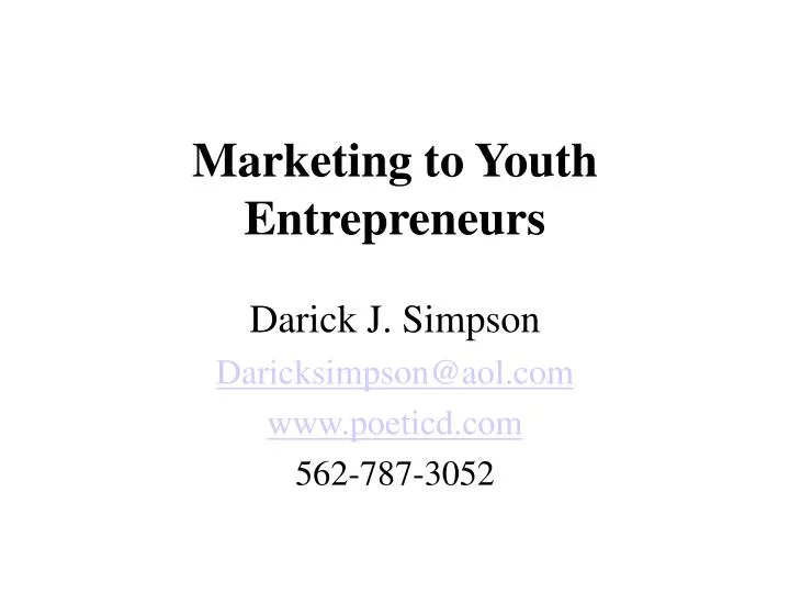 marketing to youth entrepreneurs