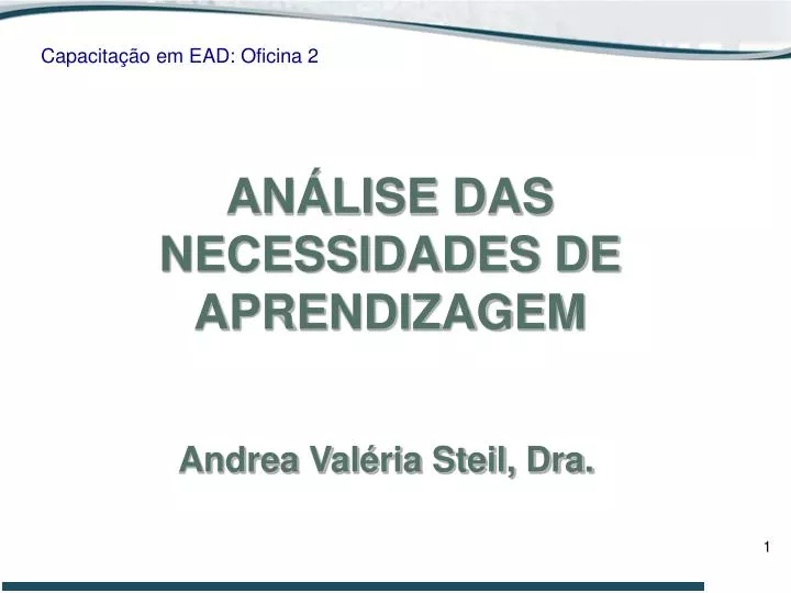 an lise das necessidades de aprendizagem