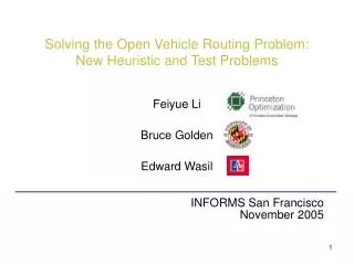 Solving the Open Vehicle Routing Problem: New Heuristic and Test Problems