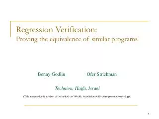 regression verification proving the equivalence of similar programs