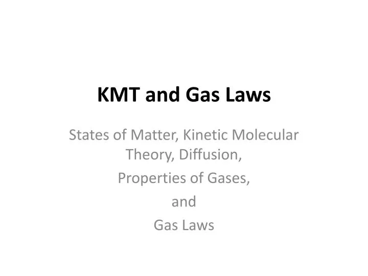 kmt and gas laws