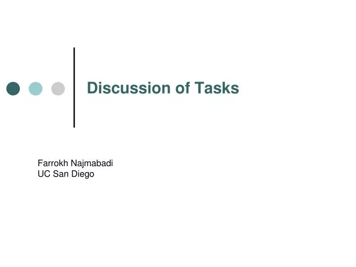 discussion of tasks