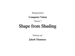 shape from shading