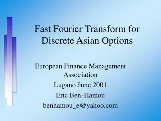 Fast Fourier Transform for Discrete Asian Options