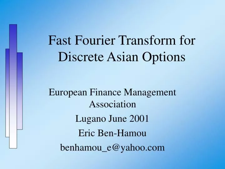 fast fourier transform for discrete asian options