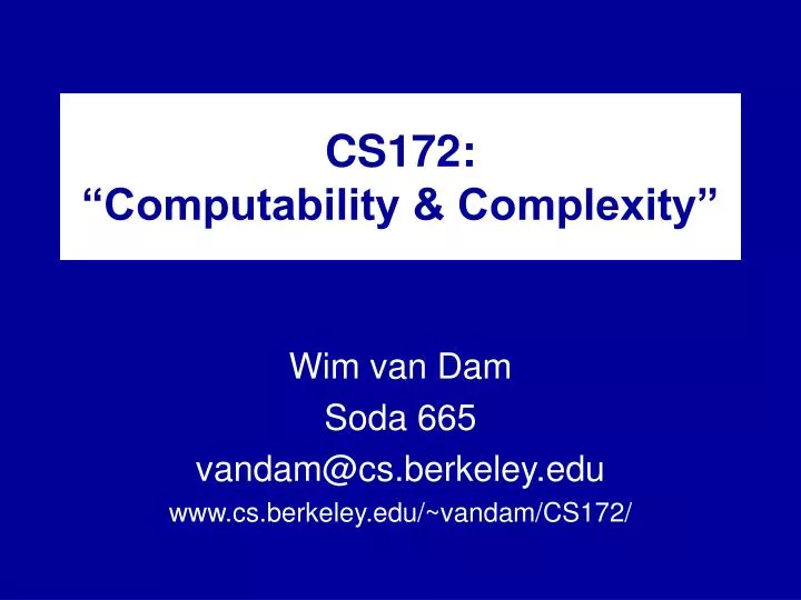cs172 computability complexity