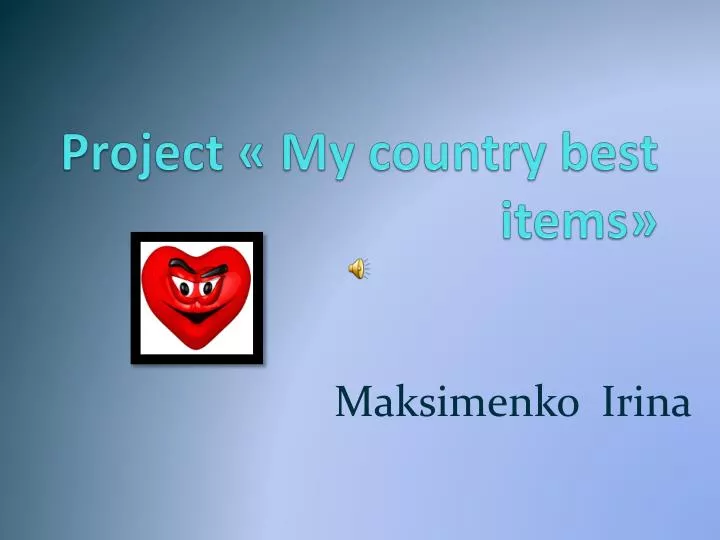project my country best items