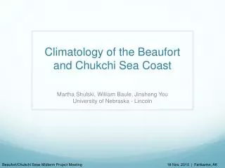 Climatology of the Beaufort and Chukchi Sea Coast