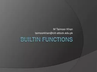 builtin functions