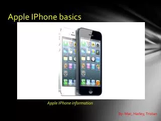 Apple IPhone basics