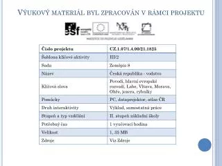 v ukov materi l byl zpracov n v r mci projektu