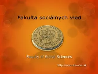 fakulta soci lnych vied