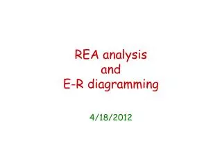 REA analysis and E-R diagramming