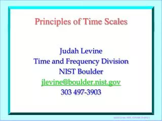 Principles of Time Scales
