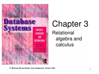Chapter 3 Relational algebra and calculus