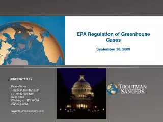 EPA Regulation of Greenhouse Gases September 30, 2009
