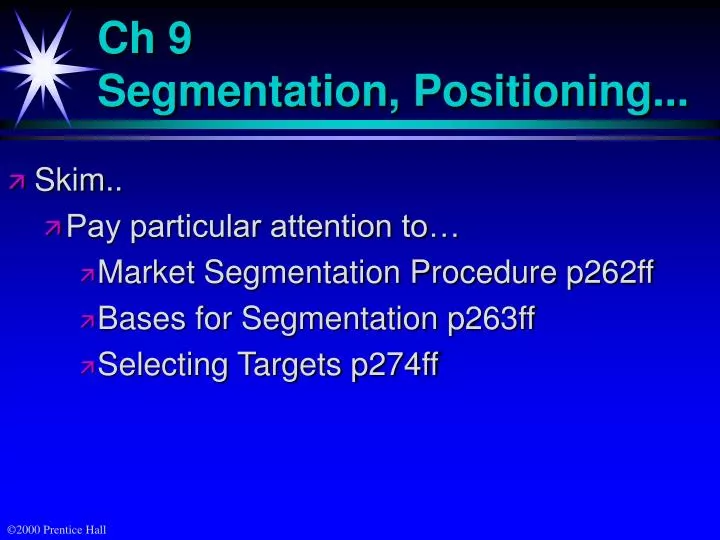 ch 9 segmentation positioning