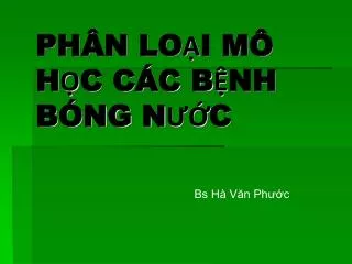 ph n lo i m h c c c b nh b ng n c