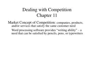 Dealing with Competition Chapter 11