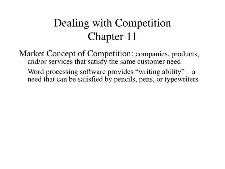 dealing with competition chapter 11