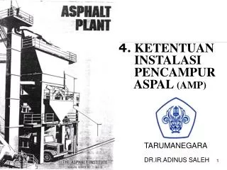 4 ketentuan instalasi pencampur aspal amp