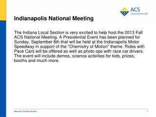 Indianapolis National Meeting