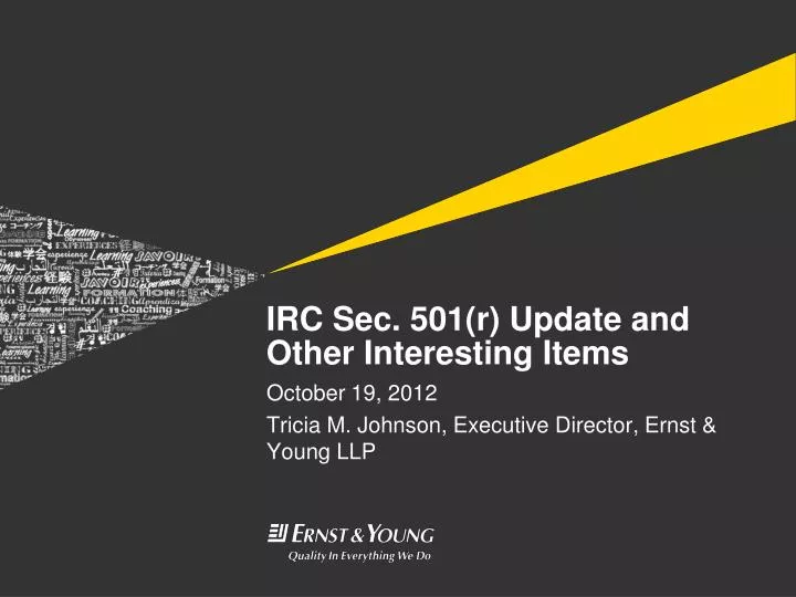 irc sec 501 r update and other interesting items