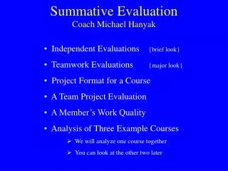 Summative Evaluation
