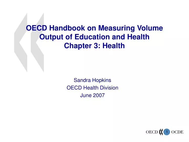 oecd handbook on measuring volume output of education and health chapter 3 health
