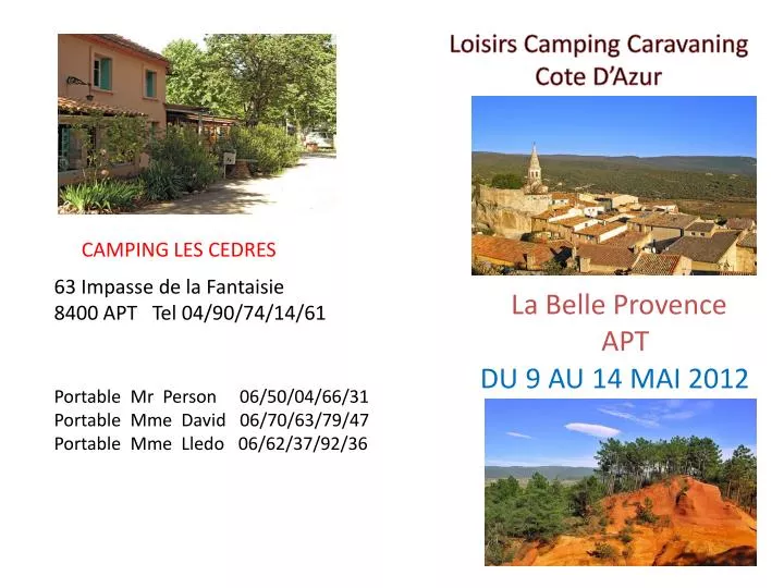 loisirs camping caravaning cote d azur